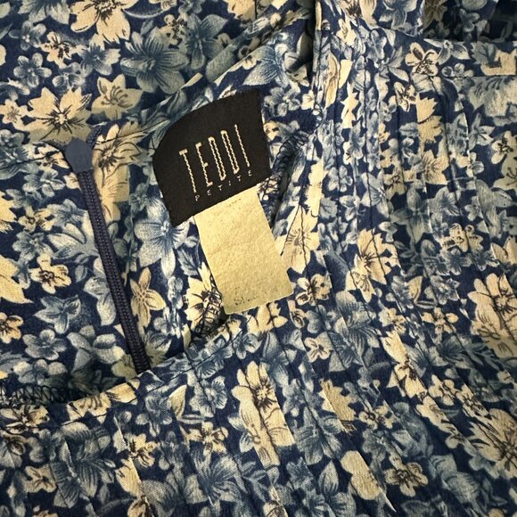 Vintage 90s Teddi Midi Dress Teacher Floral Boho Cottagecore Granny Sweet - Picture 9 of 9